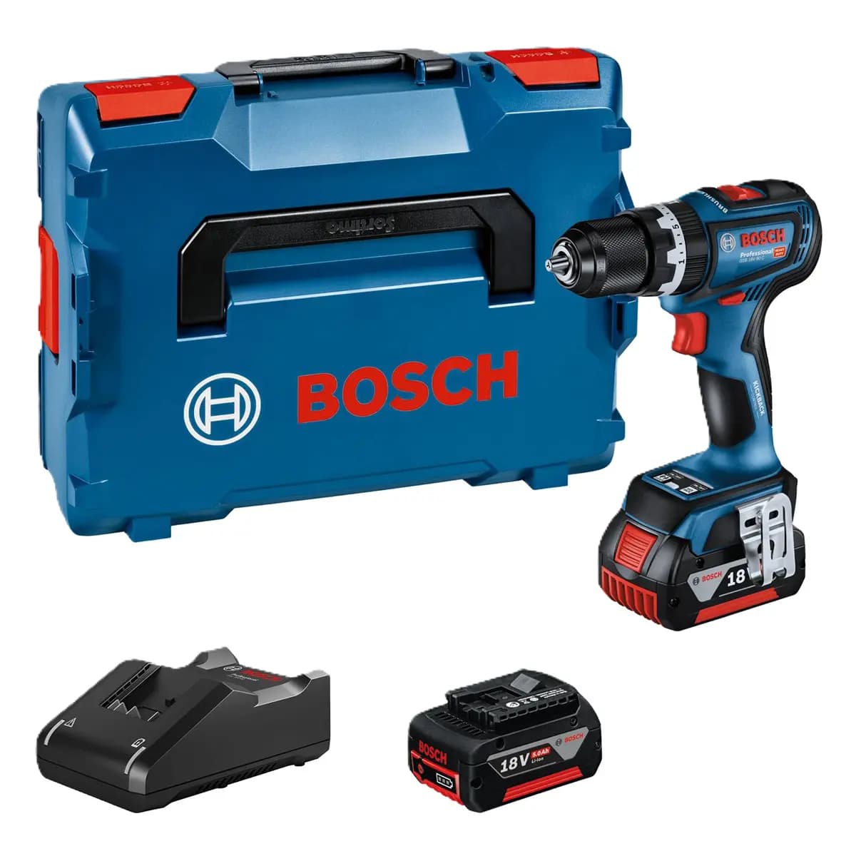 Aku skrutkovač GSB 18V-90C + 2 x 5,0 Ah L-Boxx UNI BOSCH 0.601.9K6.106
