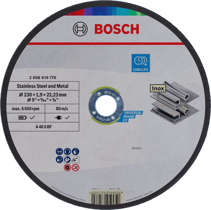 Bosch Stainless Steel and Metal 230 × 1,9 × 22,23 mm, 2.608.619.770 – oficiálna fotografia výrobcu