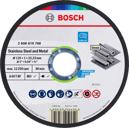 Rezný kotúč Bosch Standard for Metal 125 × 1 × 22,23 mm, 2608619768