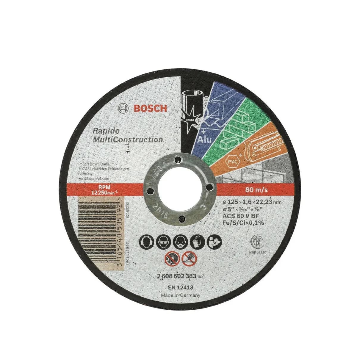 Kotúč rezný Rapido Multi Construction ALU 125x1.6x22.23mm 2.608.602.383 BOSCH
