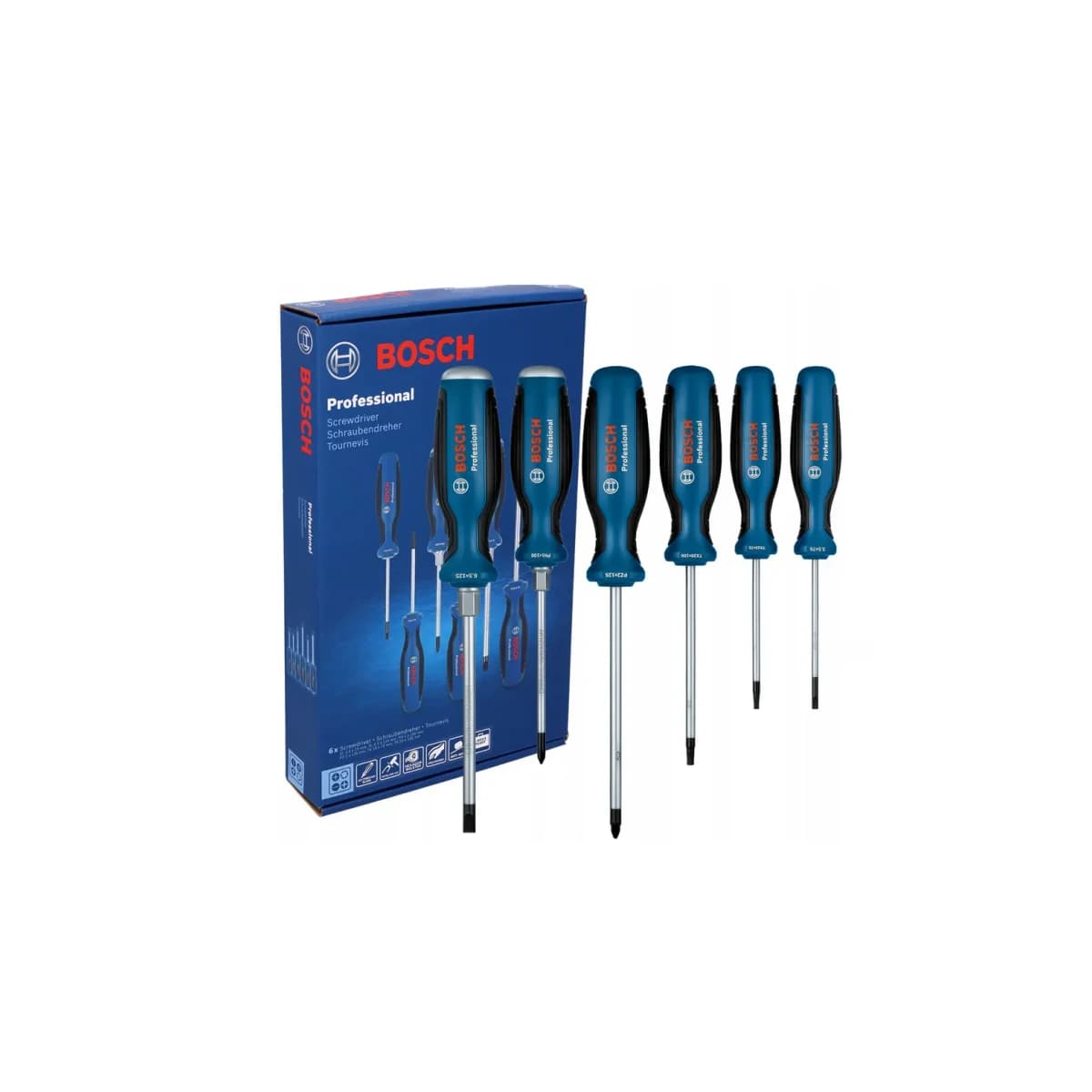 Sada skrutkovačov Bosch Professional 1 600 A02 BX7, SL/PH/PZ, 6 ks – produktová fotografia, SKU 8140003