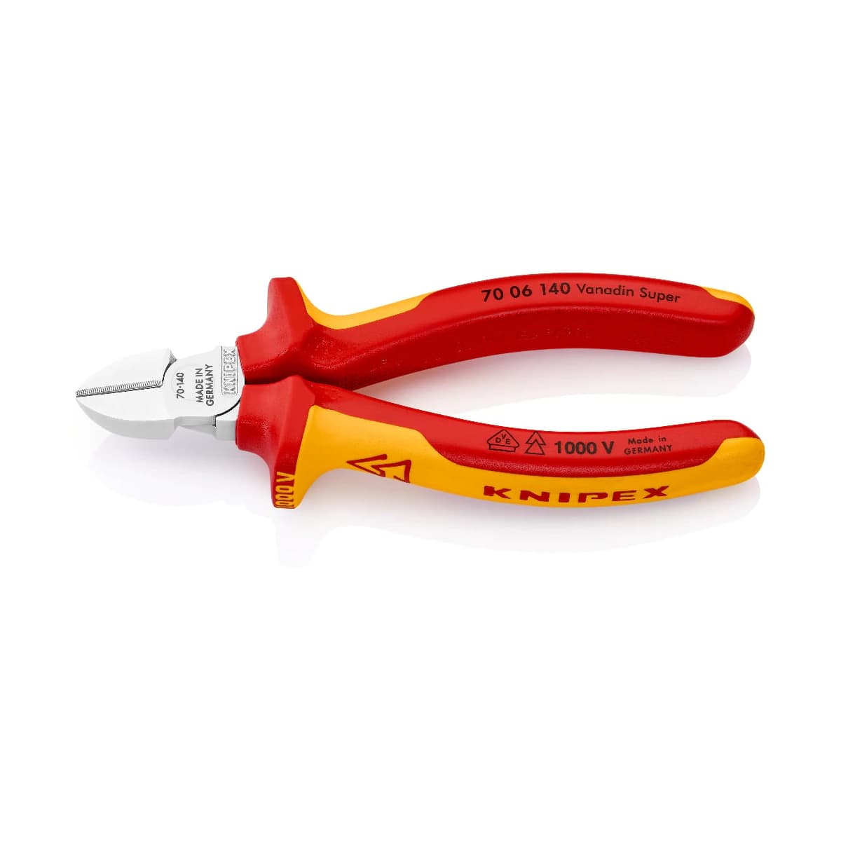 Bočné štípacie kliešte KNIPEX 70 06 140 VDE, 140 mm – produktová fotografia, SKU 8200010