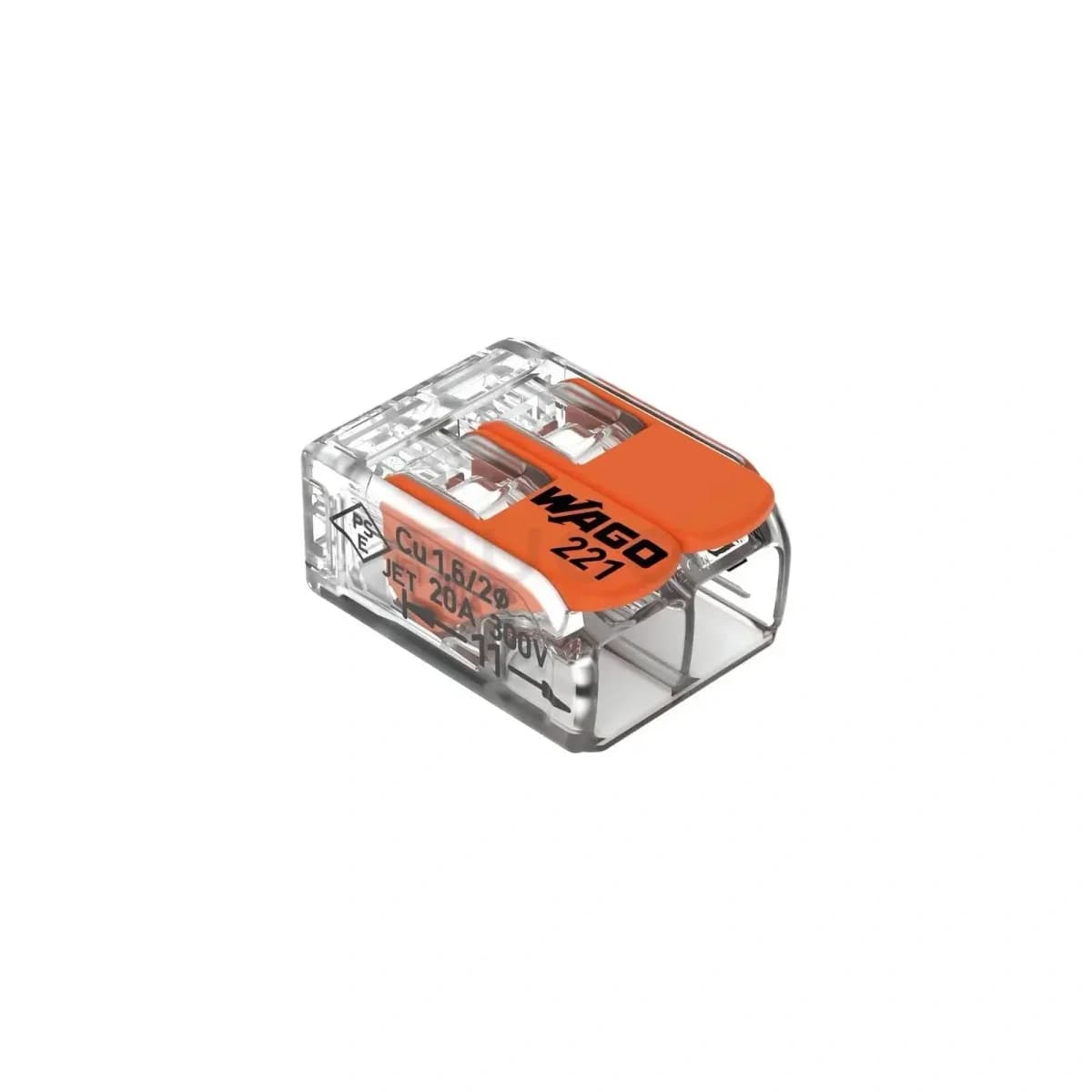 Páková svorka WAGO 221-412, 2 vodiče, 0,2–4 mm² – produktová fotografia, SKU 8200061